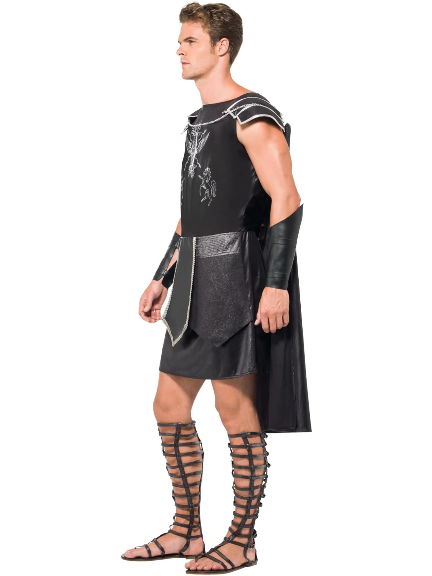 Male Dark Gladiator Costume, Black Wholesale - Image 2
