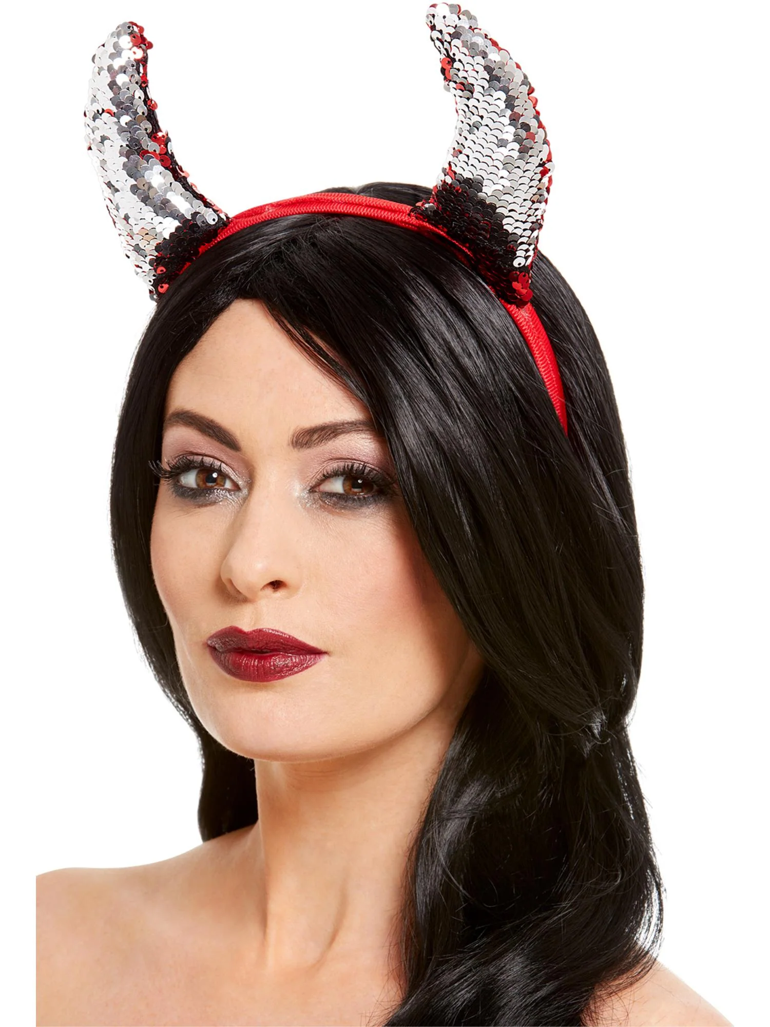 Reversible Sequin Devil Horns, Red Wholesale - Image 2
