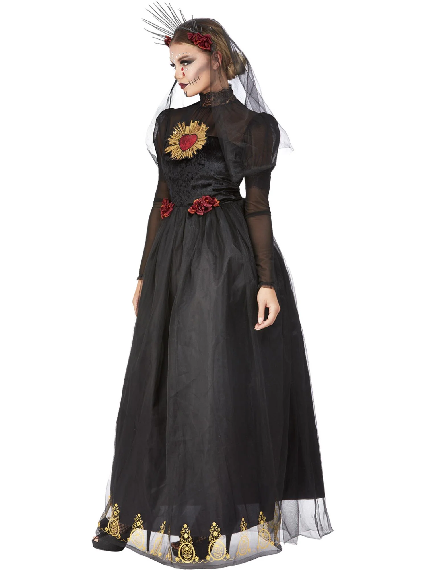Deluxe DOTD Sacred Heart Bride Costume, Black  Wholesale - Image 4