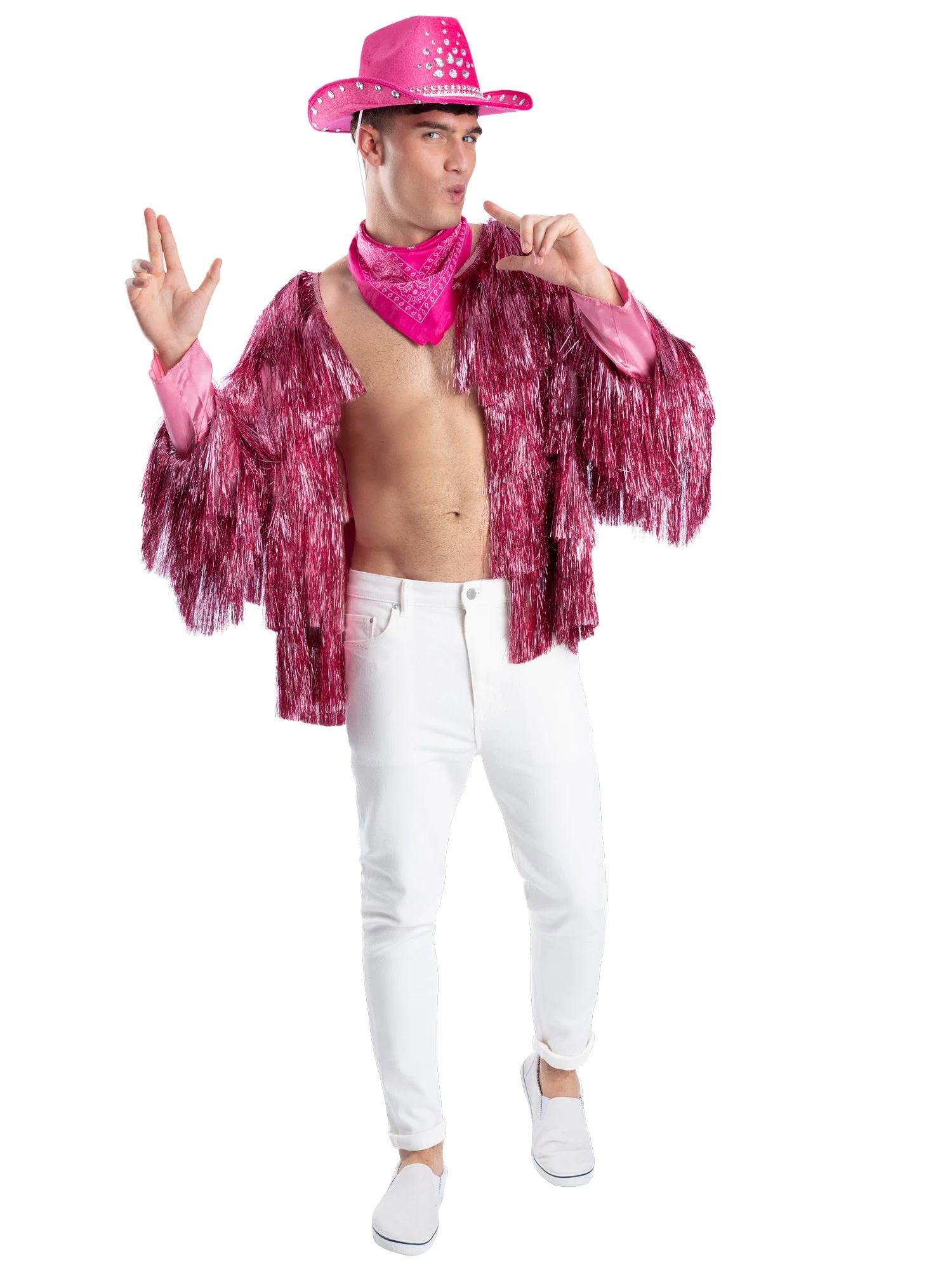 Fever Tinsel Festival Jacket, Pink  Wholesale - Image 4
