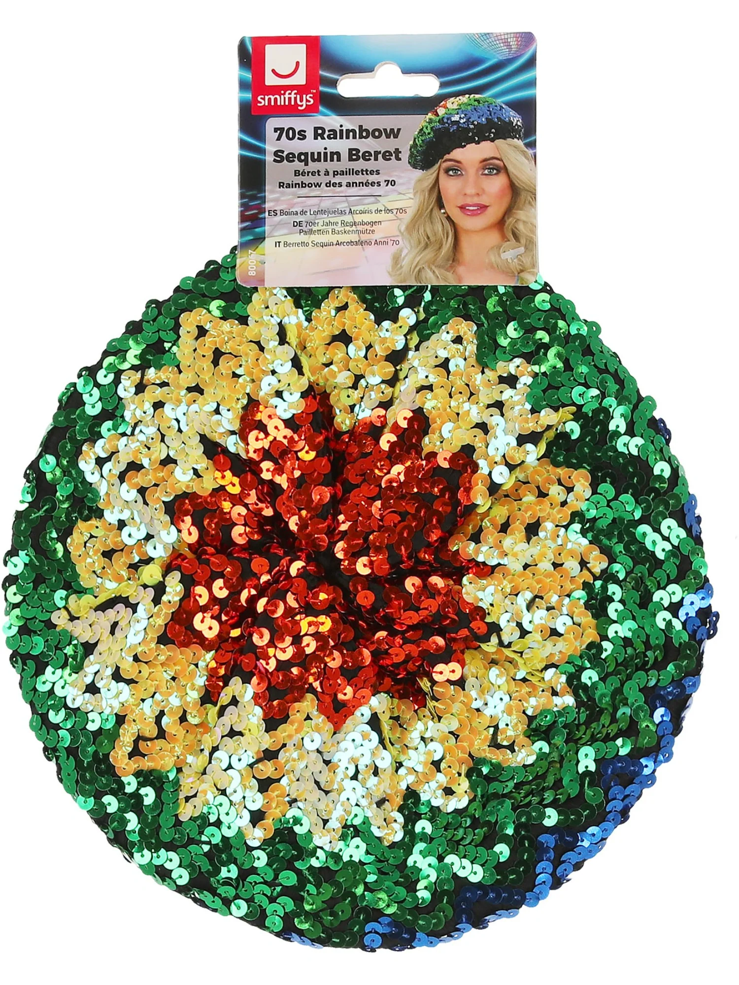 Sequin Beret, Rainbow  Wholesale - Image 3