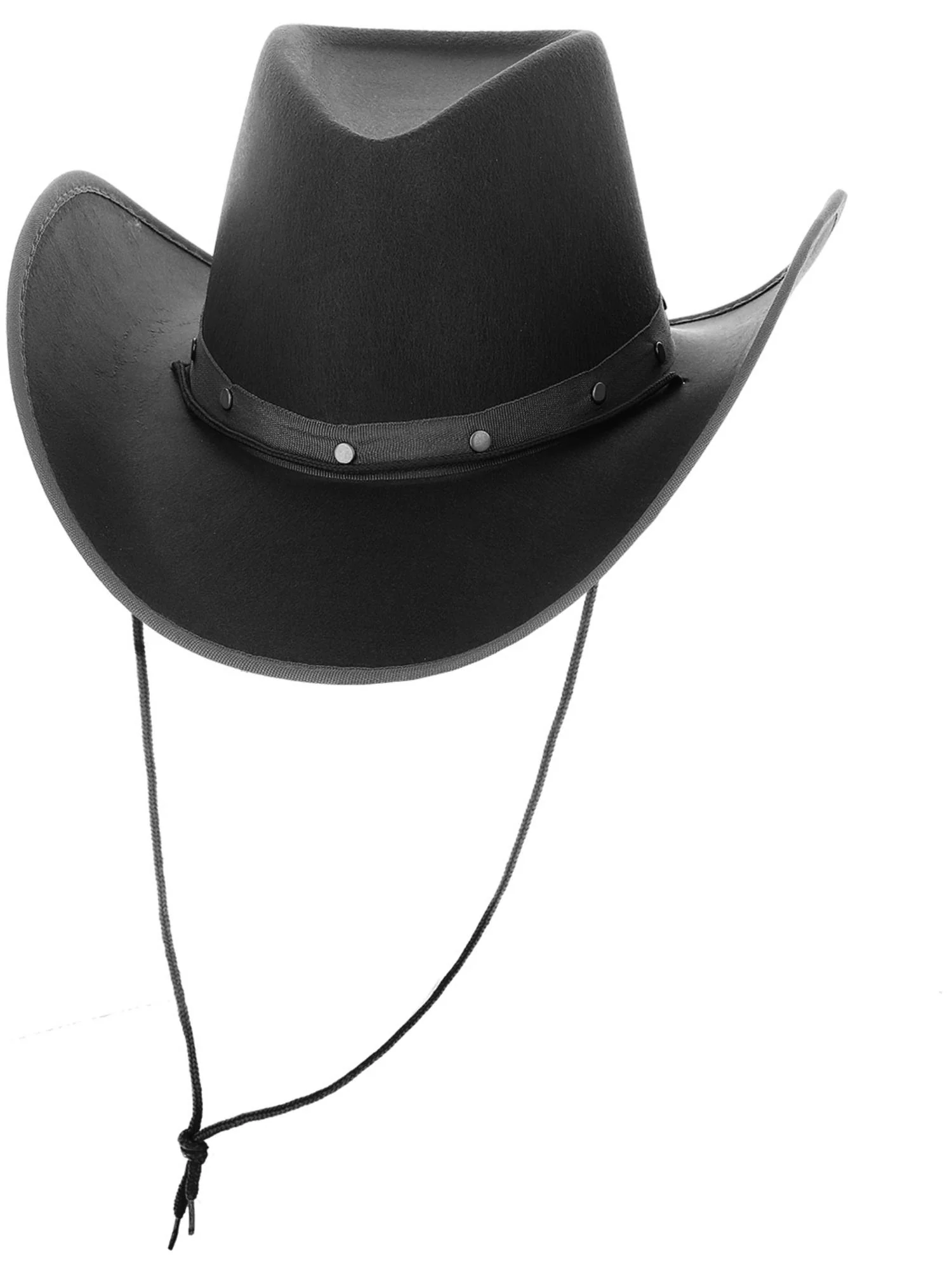 Black Cowboy Hat, Felt, with Cord  Wholesale - Image 2