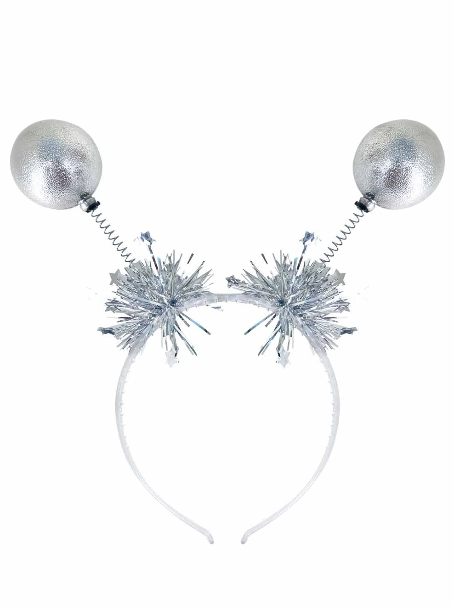 Silver Metallic Ball Bopper Headband Wholesale - Image 2