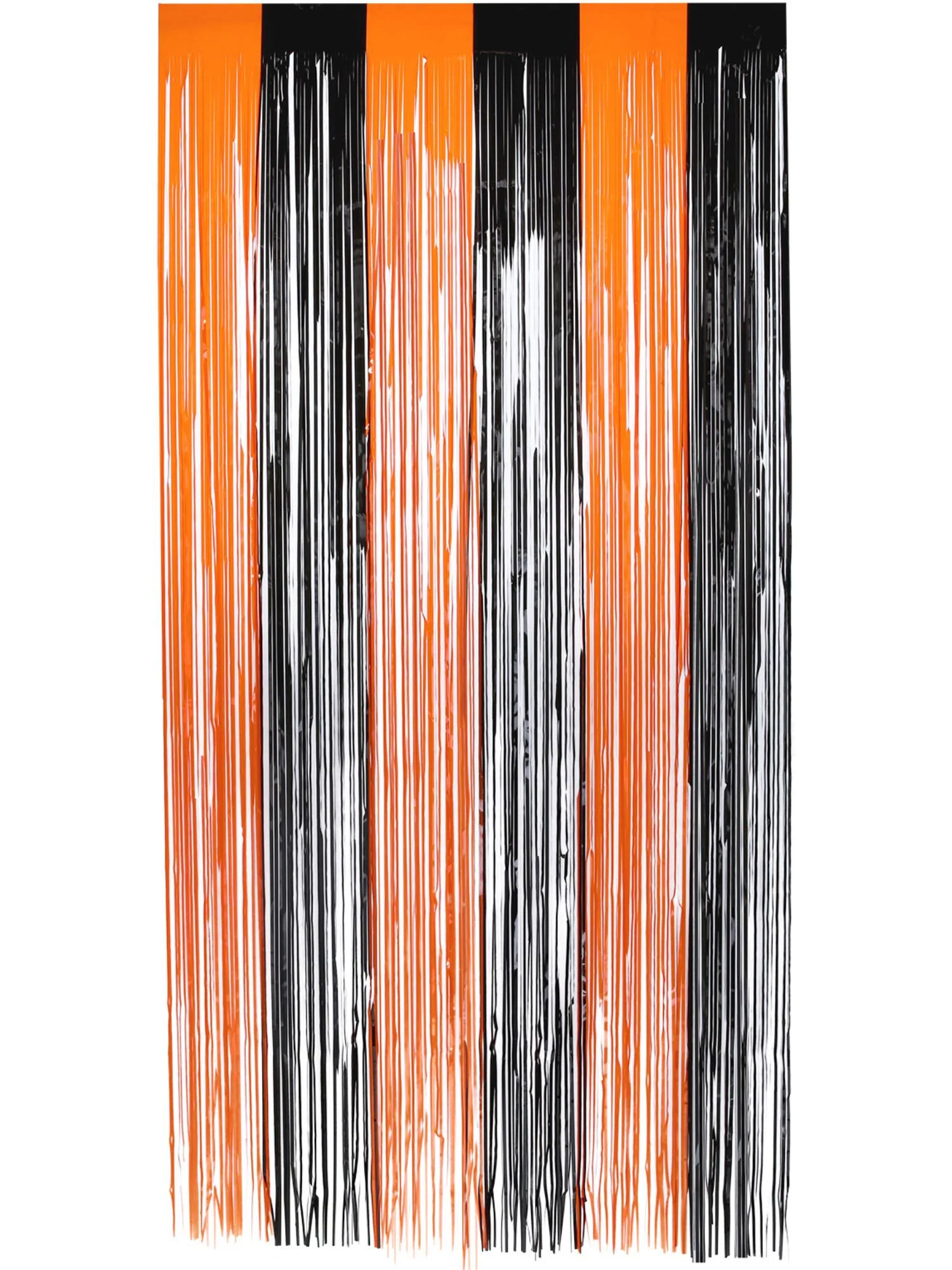 Matt Fringe Curtain Backdrop, Orange & Black Wholesale