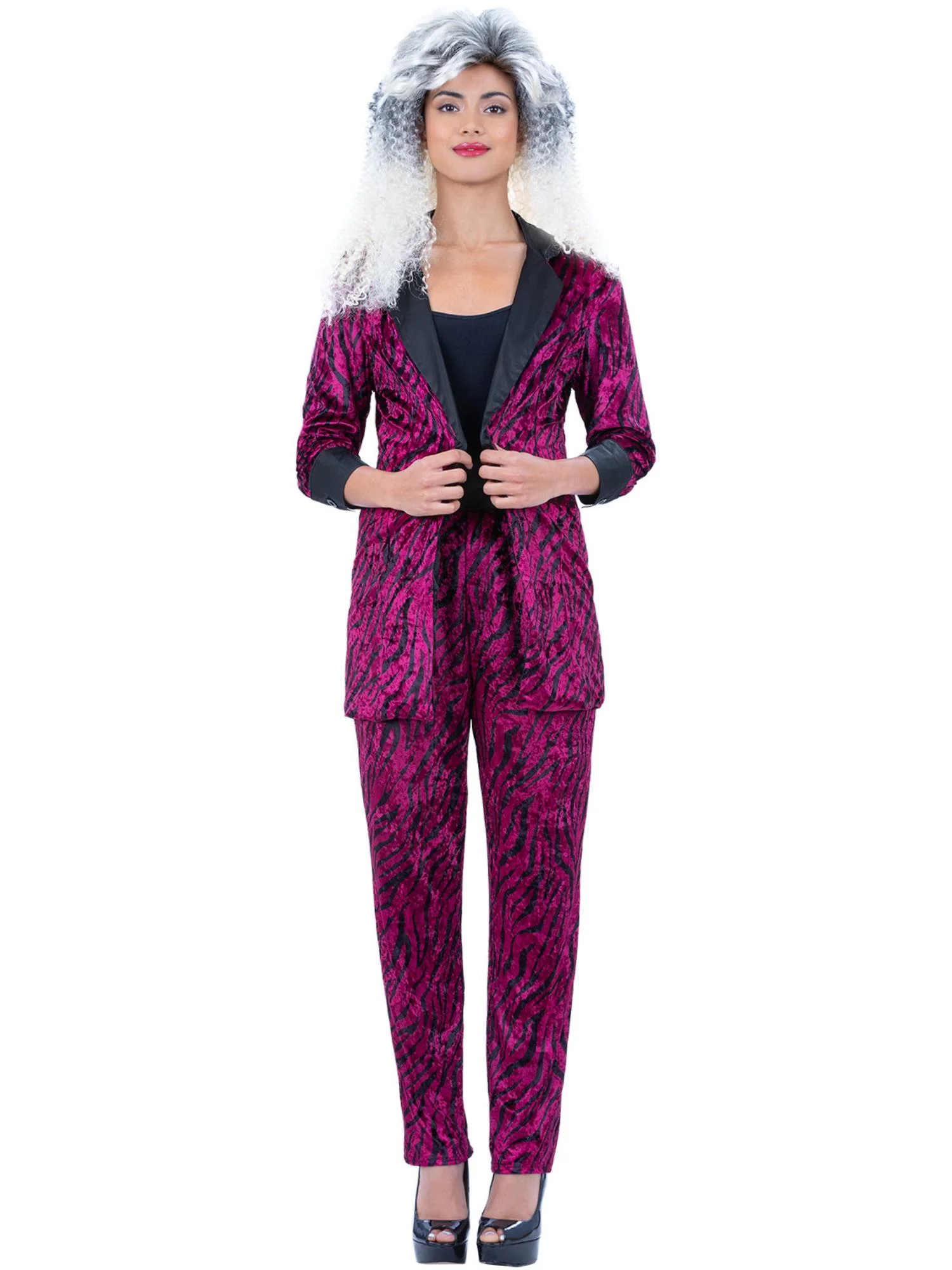 80s Pink Zebra Suit Costume, Unisex  Wholesale - Image 2