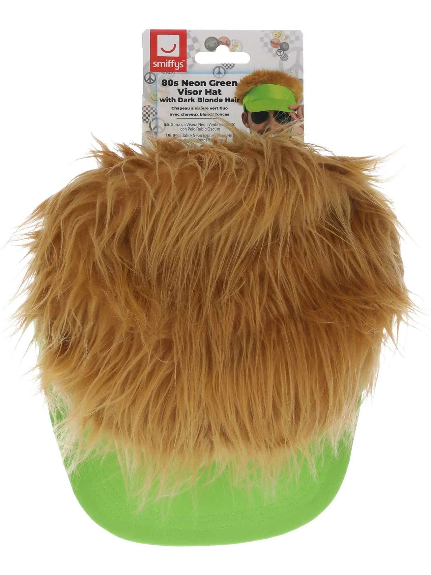 80s Neon Green Visor Hat  Wholesale - Image 3