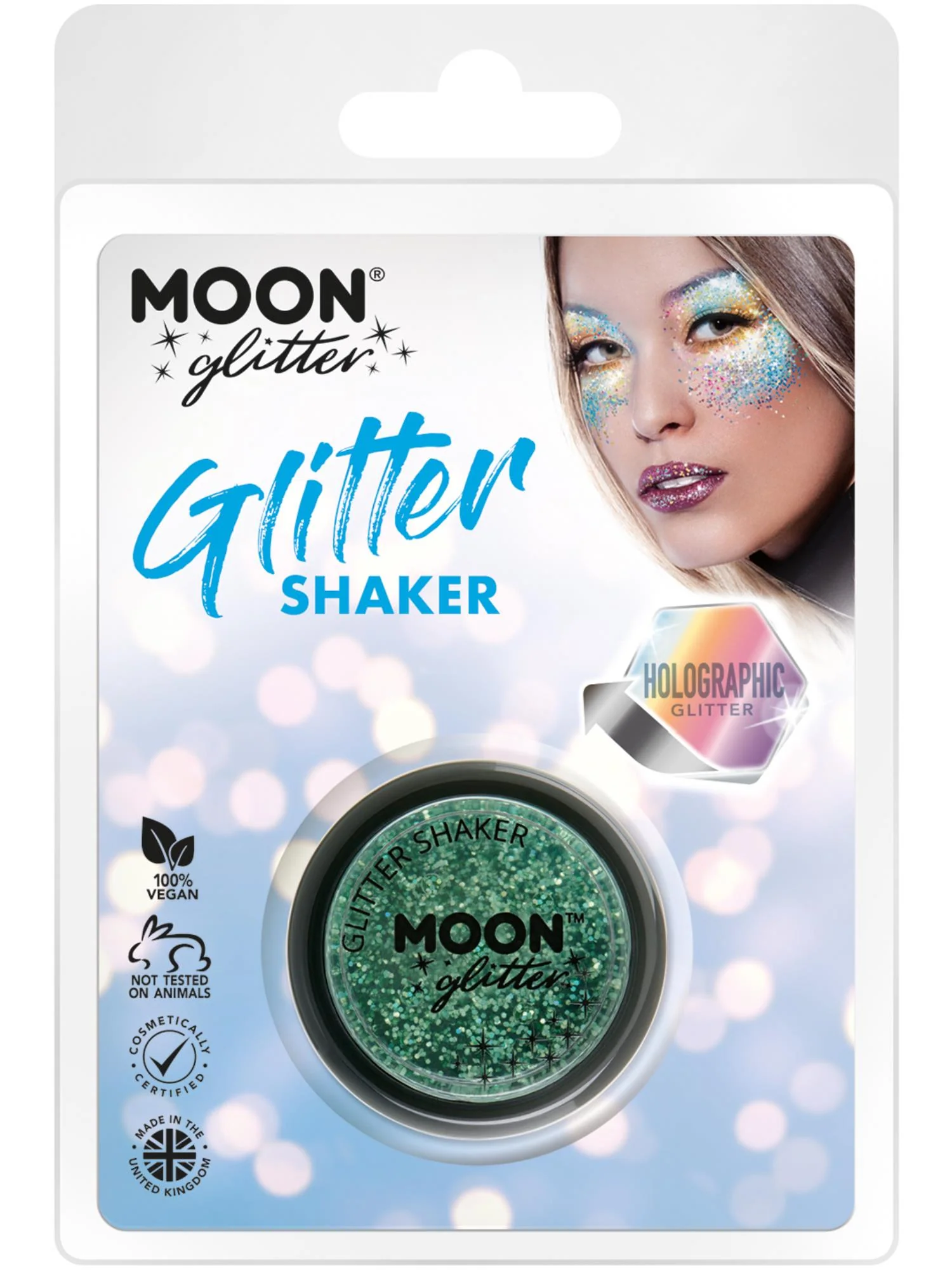 Moon Glitter Holographic Glitter Shakers, Green  Wholesale