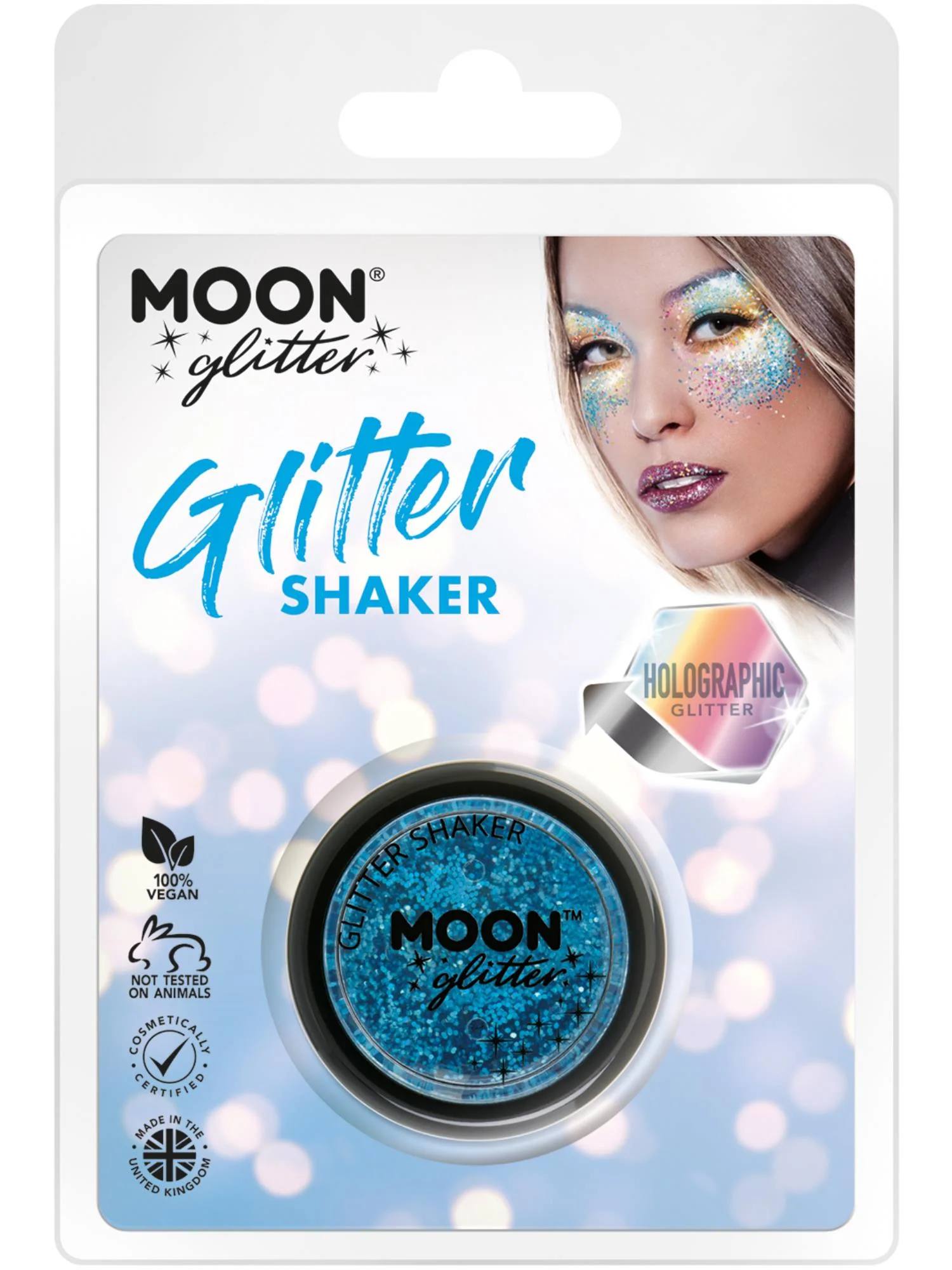 Moon Glitter Holographic Glitter Shakers, Blue  Wholesale