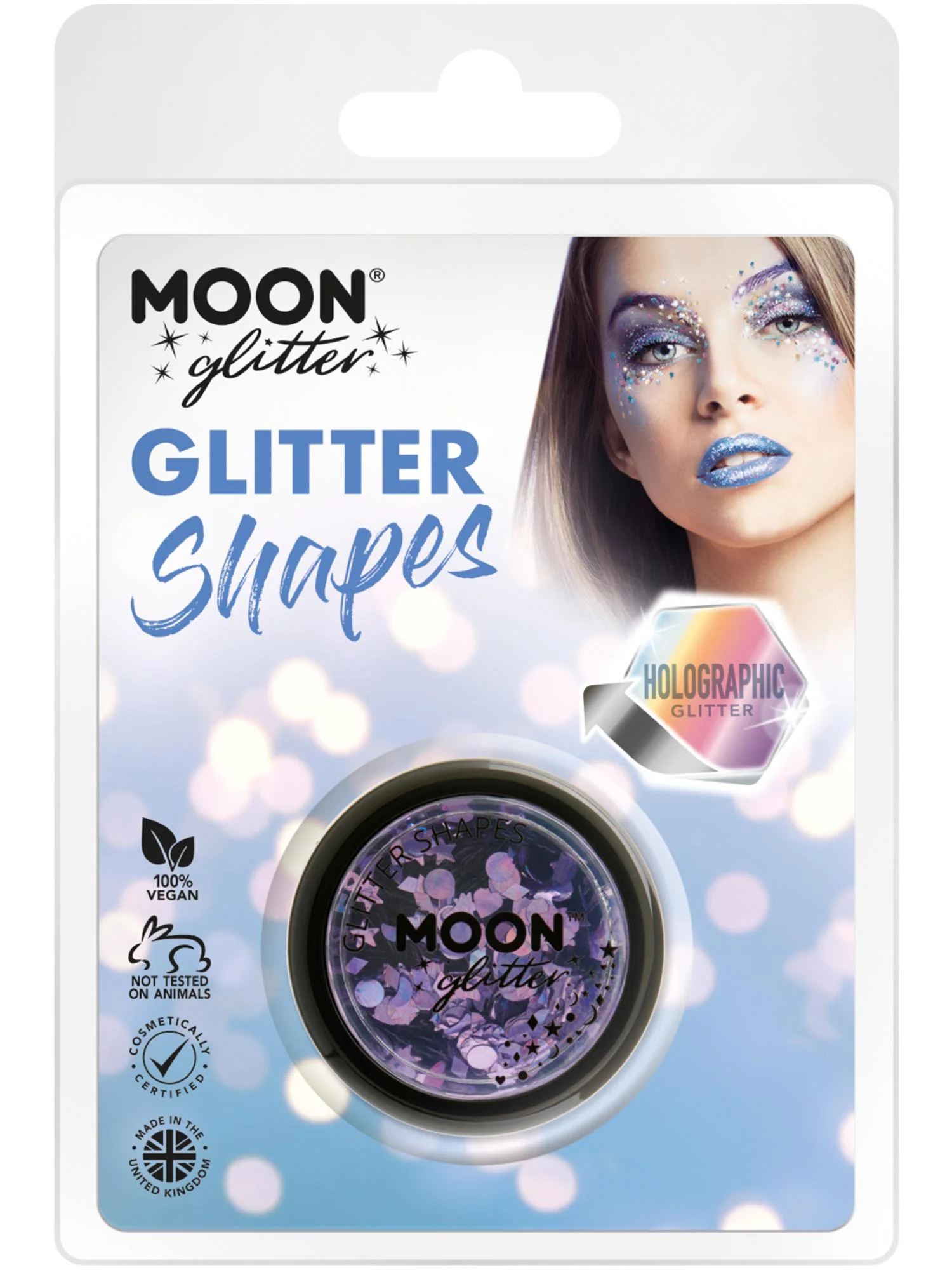 Moon Glitter Holographic Glitter Shapes, Purple  Wholesale