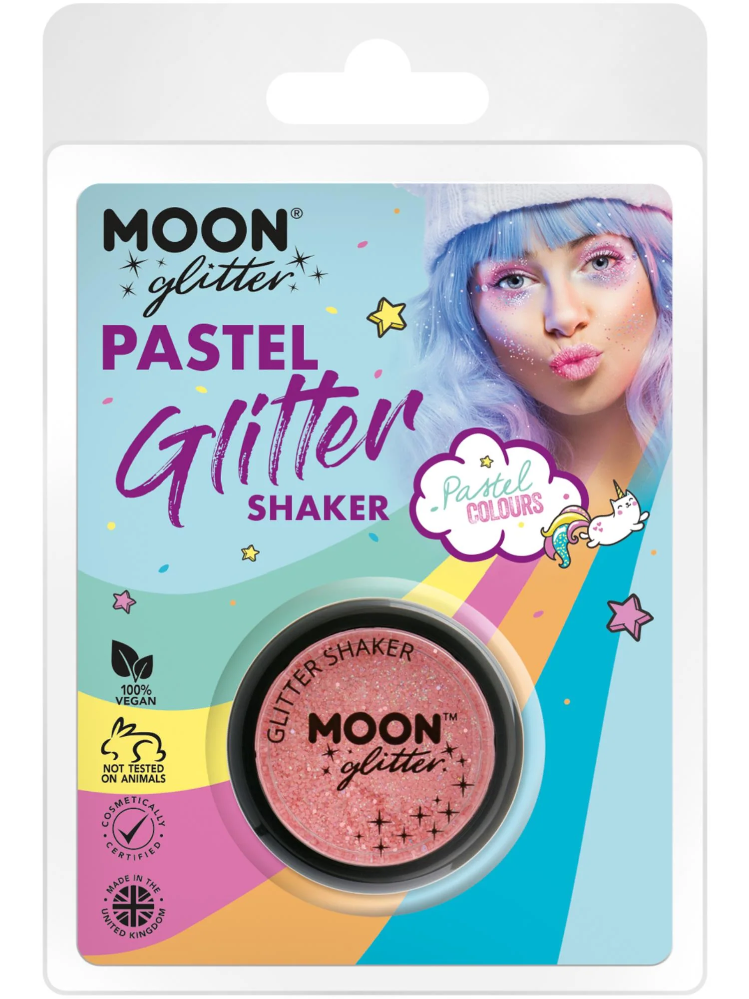 Moon Glitter Pastel Glitter Shakers, Coral  Wholesale