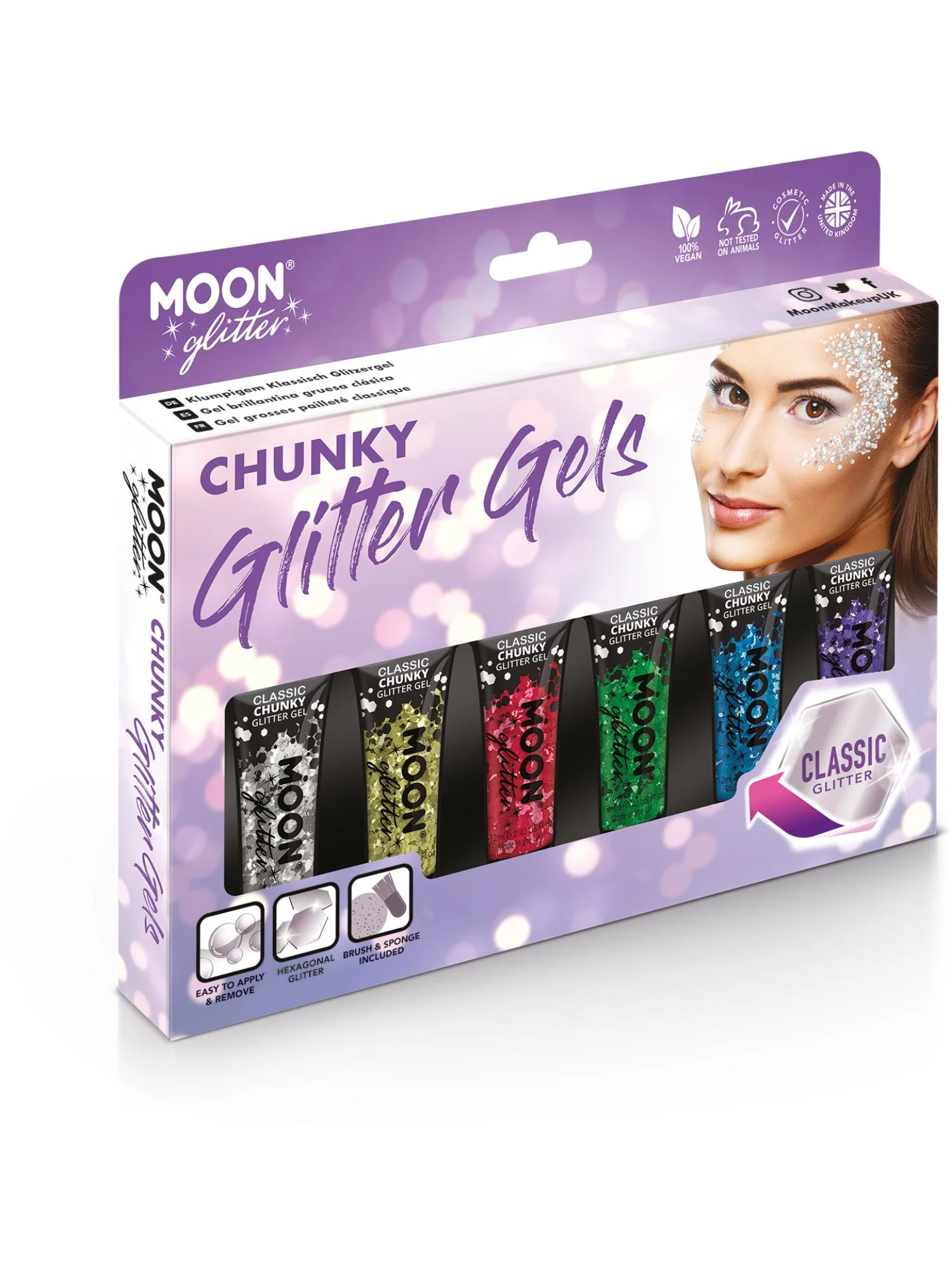 Moon Glitter Classic Chunky Glitter Gel, Assorted  Wholesale