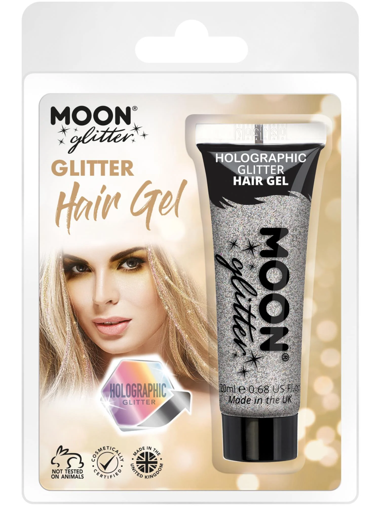 Moon Glitter Holographic Glitter Hair Gel, Silver  Wholesale