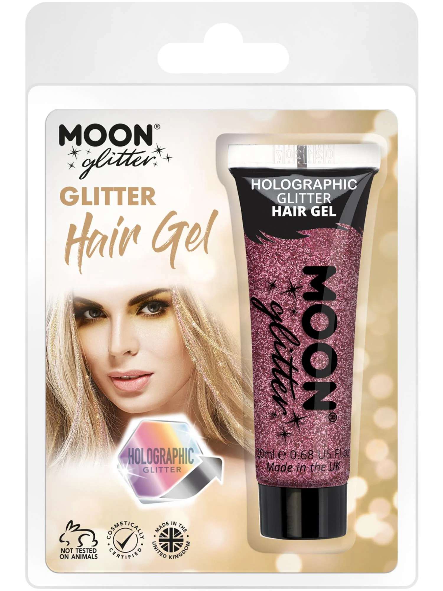 Moon Glitter Holographic Glitter Hair Gel, Pink  Wholesale