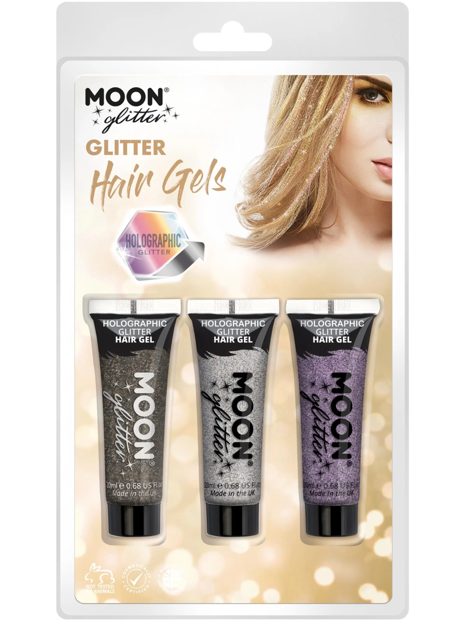 Moon Glitter Holographic Glitter Hair Gel, Wholesale