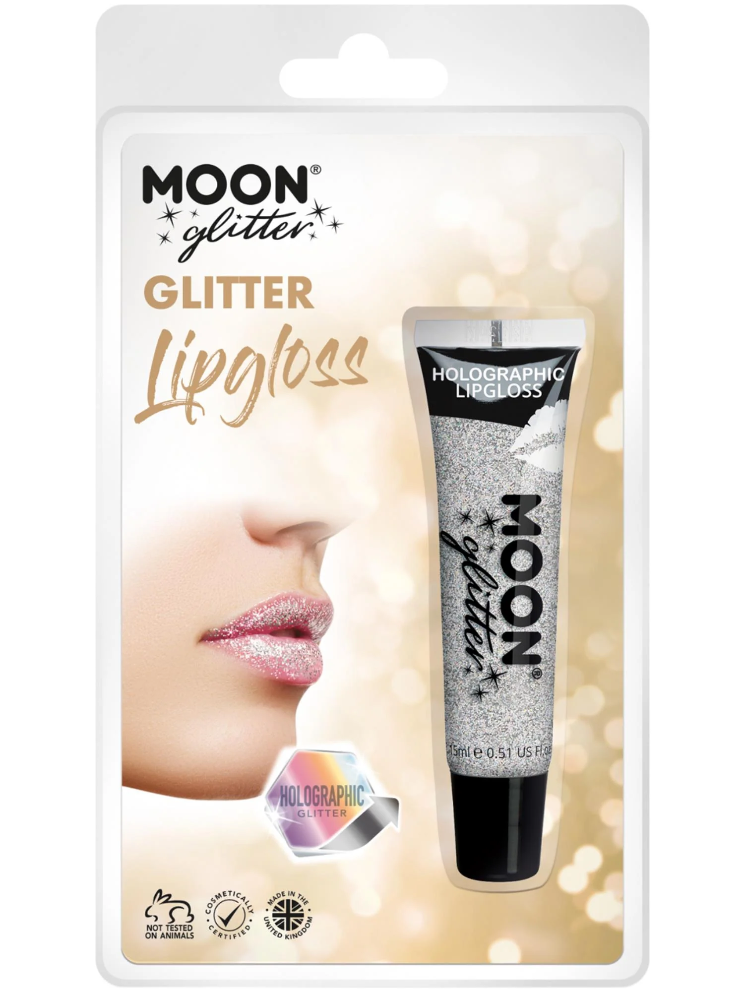 Moon Glitter Holographic Glitter Lipgloss, Silver  Wholesale