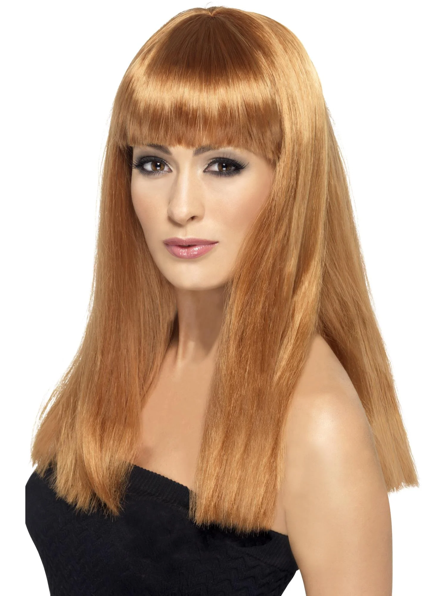 Glamourama Long and Straight Wig with Fringe Wholesale - Image 2