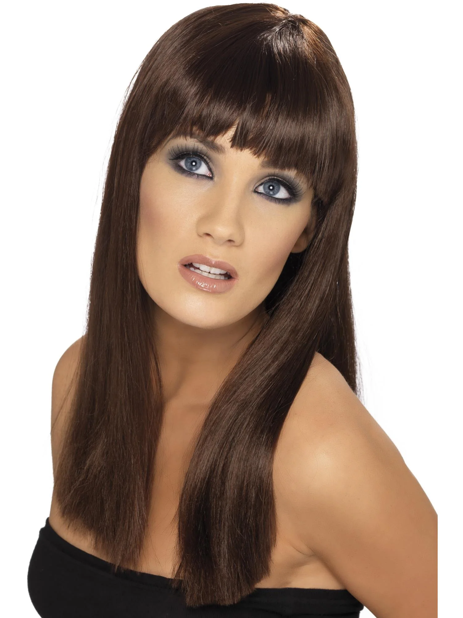 Glamourama Long and Straight Wig with Fringe Wholesale - Image 4