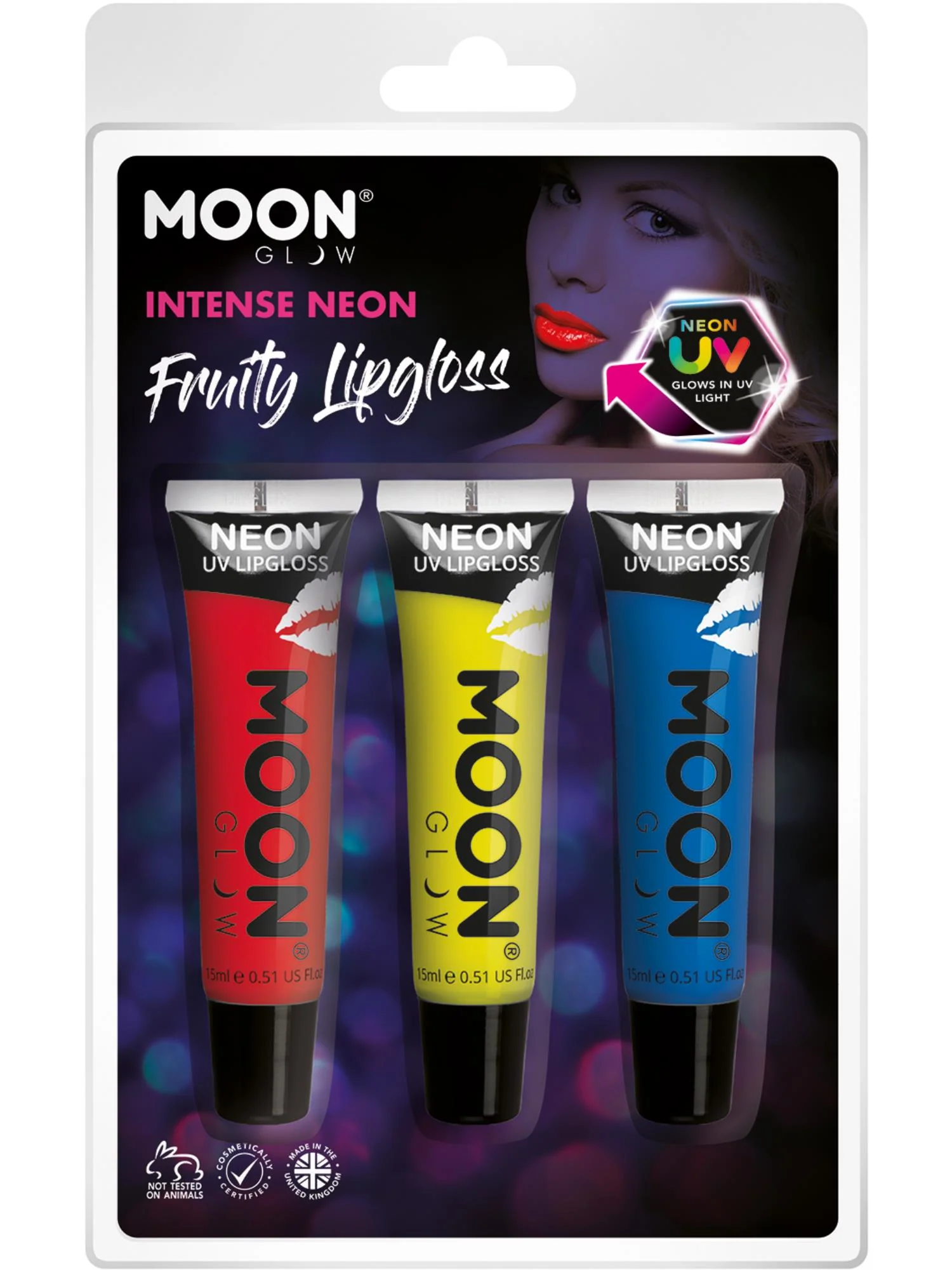Moon Glow Intense Neon UV Fruity Lipgloss, Wholesale