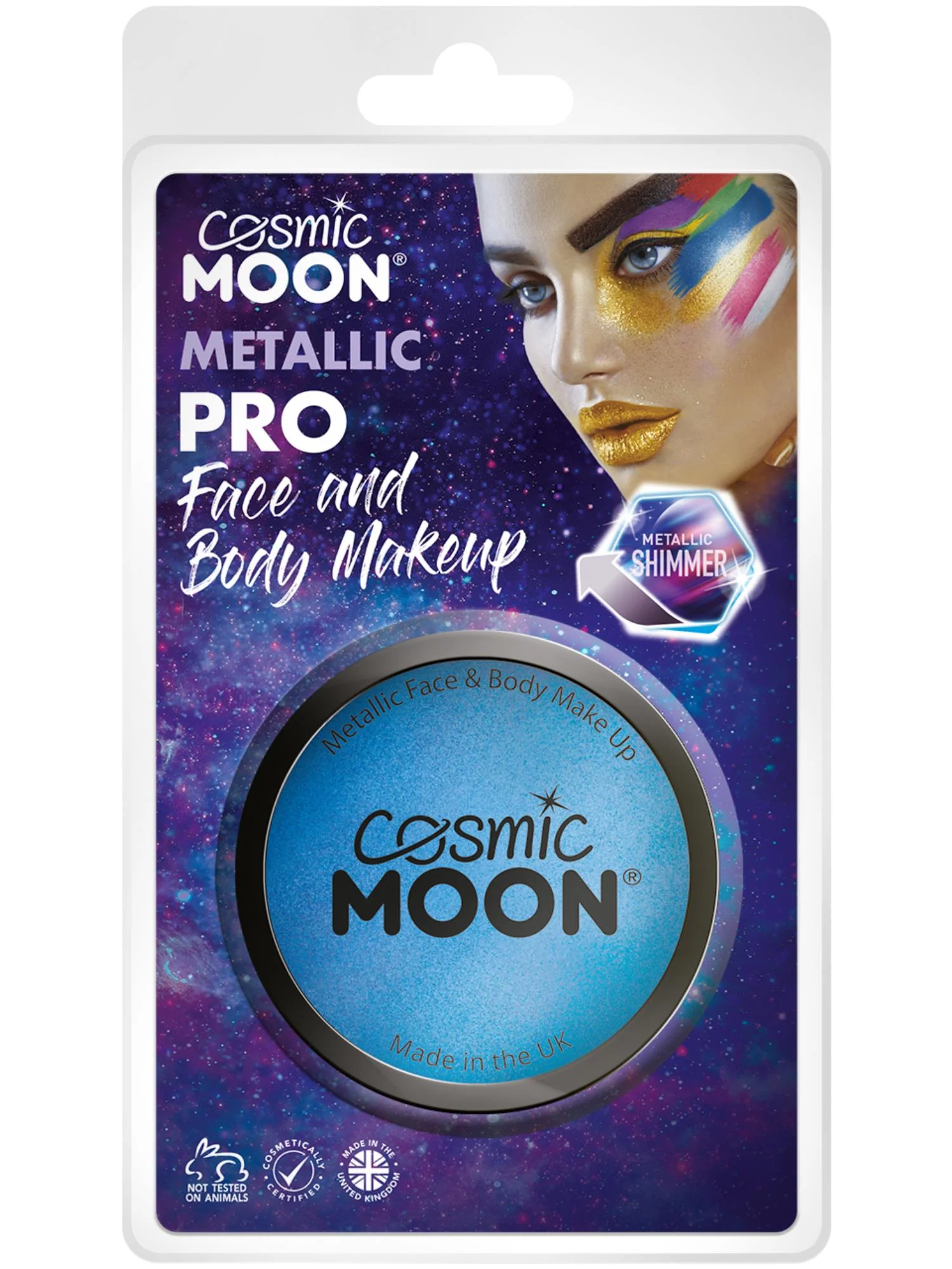 Cosmic Moon Metallic Pro Face Paint Cake Pots, Blu  Wholesale
