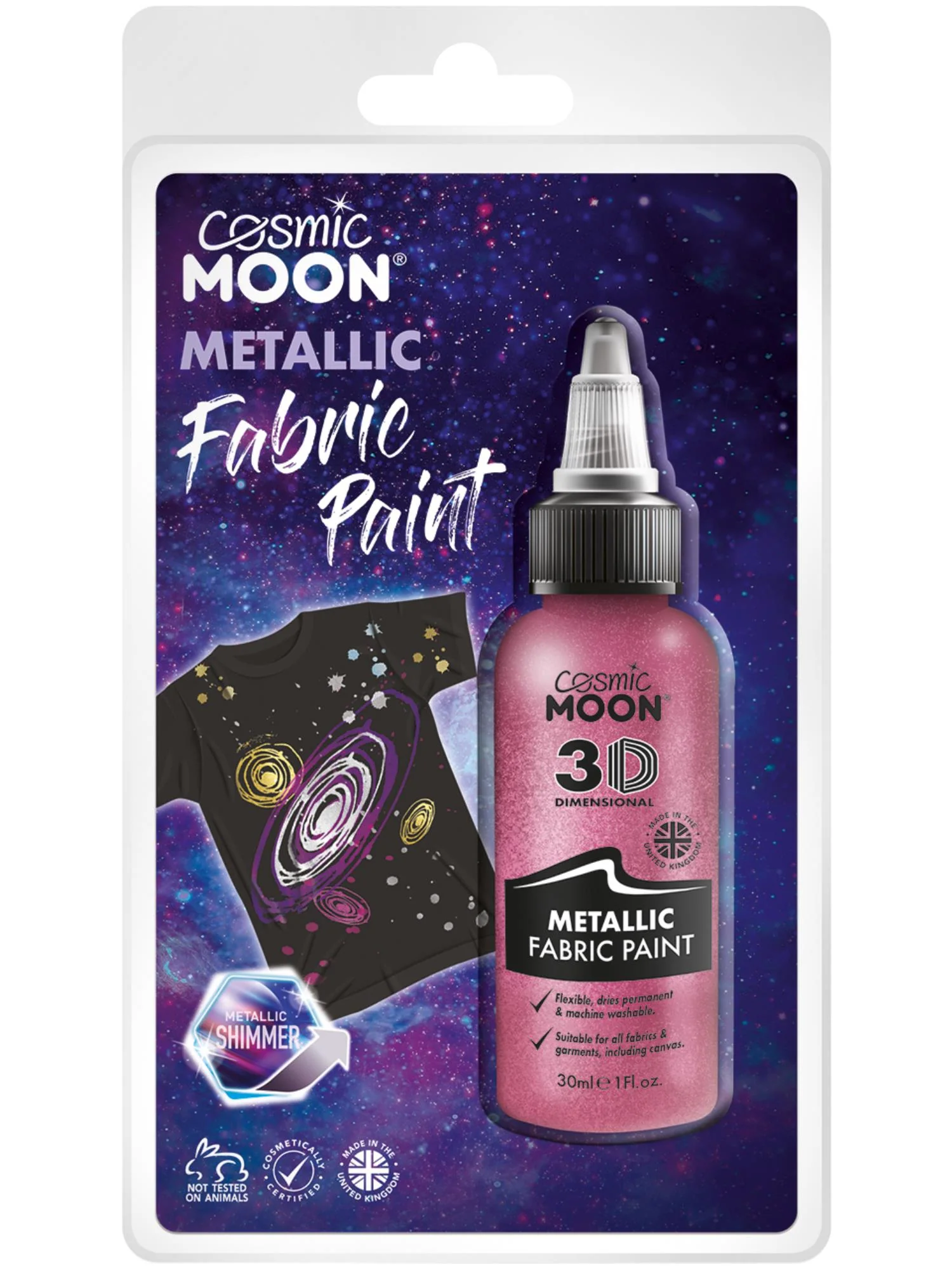Cosmic Moon Metallic Fabric Paint, Pink Wholesale