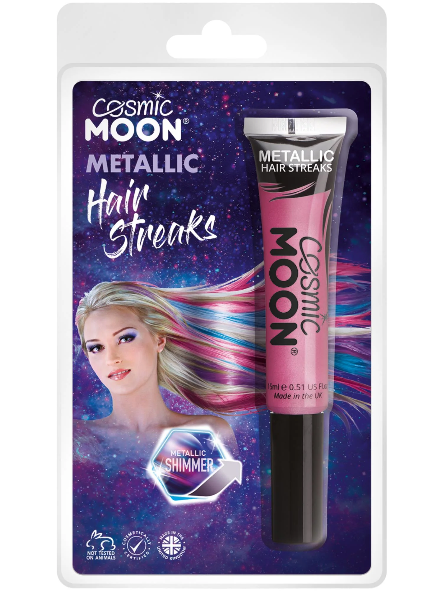 Cosmic Moon Metallic Hair Streaks, Pink Wholesale